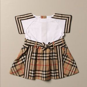 BURBERRY WHITE & BEIGE CHECK DRESS Size 2Y